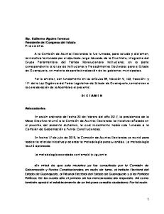 1 Dip. Guillermo Aguirre Fonseca Presidente del