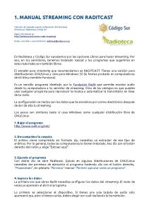 1. manual streaming con raditcast - Radioteca.net
