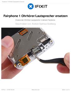 Fairphone 1 OhrhÃ¶rer/Lautsprecher ersetzen