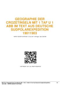 geographie der crozetinseln mit 1 taf u 1 abb im text ...  AWS