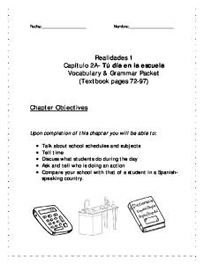 Realidades 1 Capítulo 2A - ms. robles spanish
